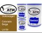 Preview: Volkswagen, Colorado Beige, LA1M: 500ml Lackdose + 500ml Klarlack + 250ml Härter - Set, von ATW Autoteile West.